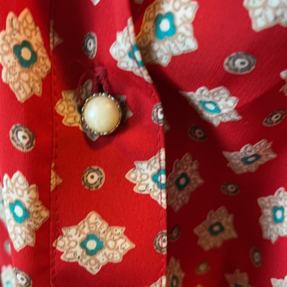 Vintage Pleated Print Dress with elastic stretch waist and matching belt Size 14 - Picture 8 of 8